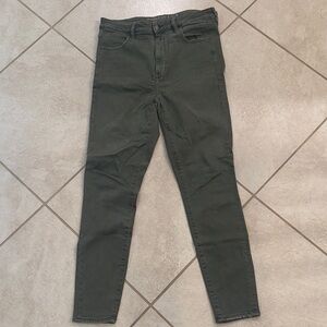 American Eagle Outfitters Olive Green Super Hi-Rise Jeggings